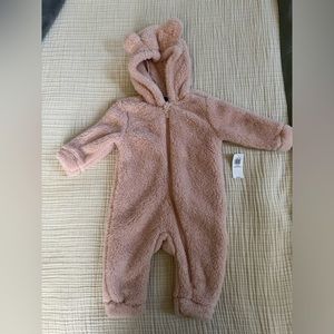 6-12 month Hooded Sherpa Onesie